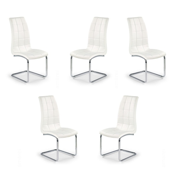 Pięć krzeseł białych - 6545