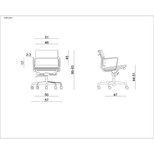 Fotel Wye Low HL skóra naturalna - Unique