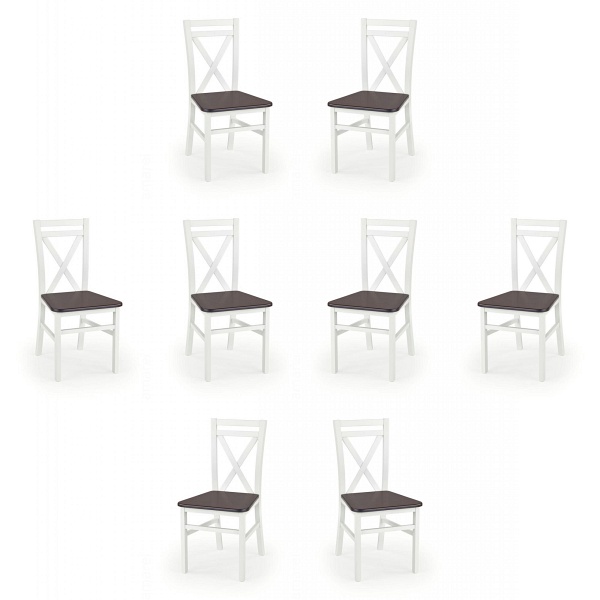 Osiem krzeseł białych olcha - 1258