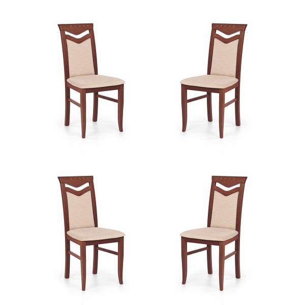 Cztery krzesła tapicerowane czereśnia antyczna II - 0787