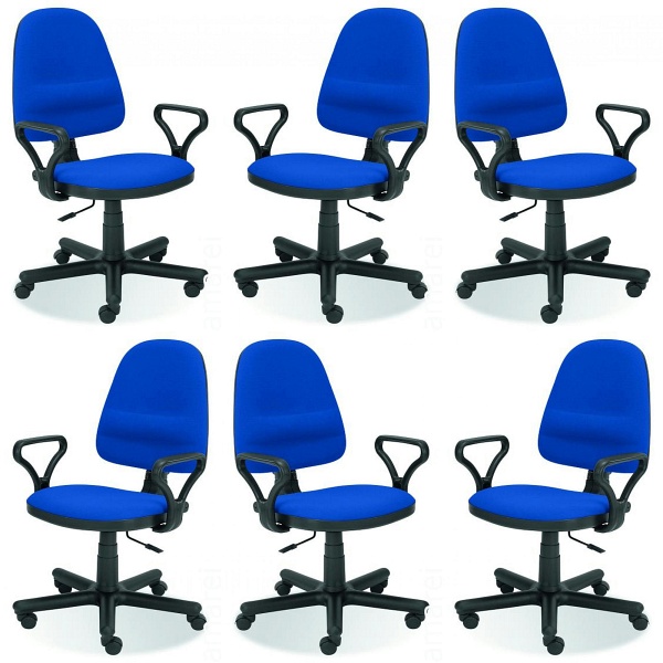 Sześć krzeseł biurowych niebieskich - 6060