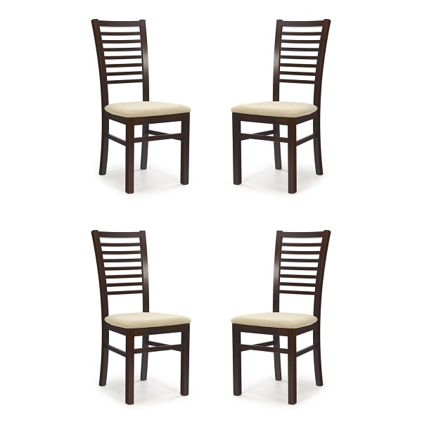 Cztery krzesła tapicerowane  ciemny orzech - 2470