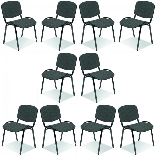 Dziesięć krzeseł szaro / czarnych - 0738