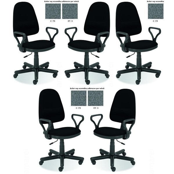 Pięć krzeseł biurowych  szare - 6732