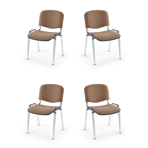 Cztery krzesła chrom beżowe - 0041
