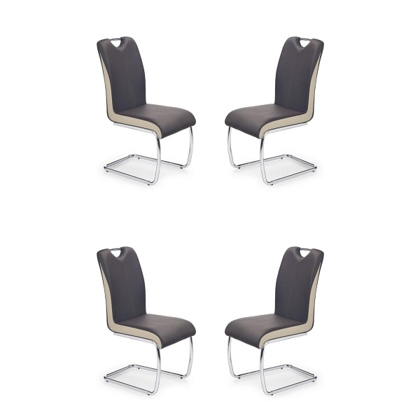 Cztery krzesła ciemno brązowe - 7237