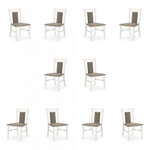 Dziesięć krzeseł białych tapicerowanych - 5172