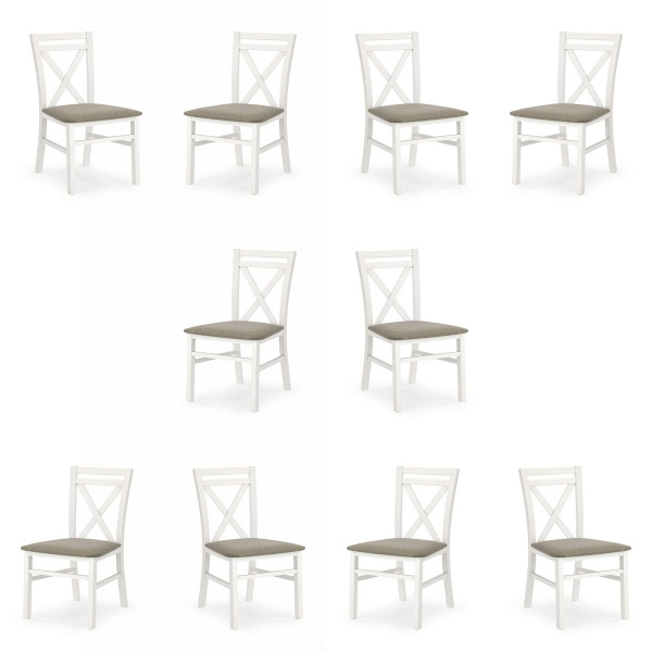 Dziesięć krzeseł tapicerowanych białych - 5189