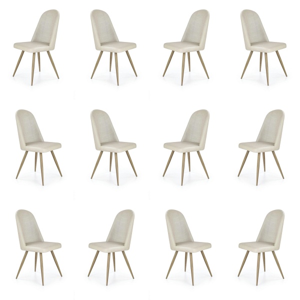 Dwanaście krzeseł ciemno kremowych dąb miodowy - 0428