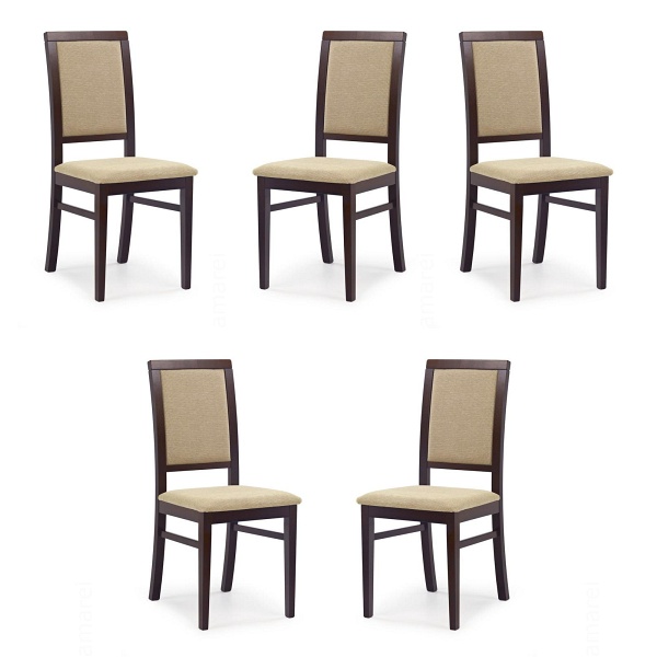 Pięć krzeseł ciemny orzech - 2296