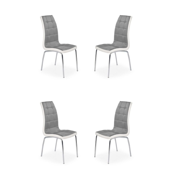 Cztery krzesła popielato / białe - 1210