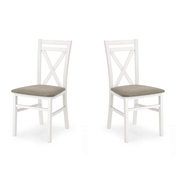 Dwa krzesła tapicerowane  białe  - 5189