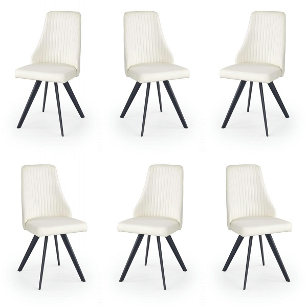 Sześć krzeseł biało czarnych - 9590