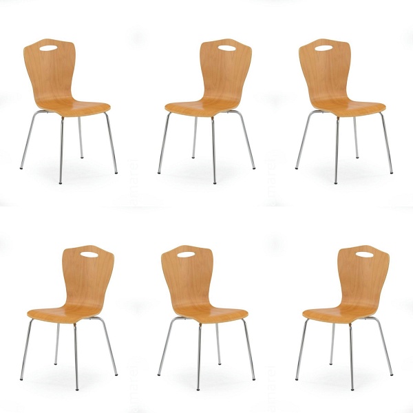 Sześć krzeseł olcha - 7594