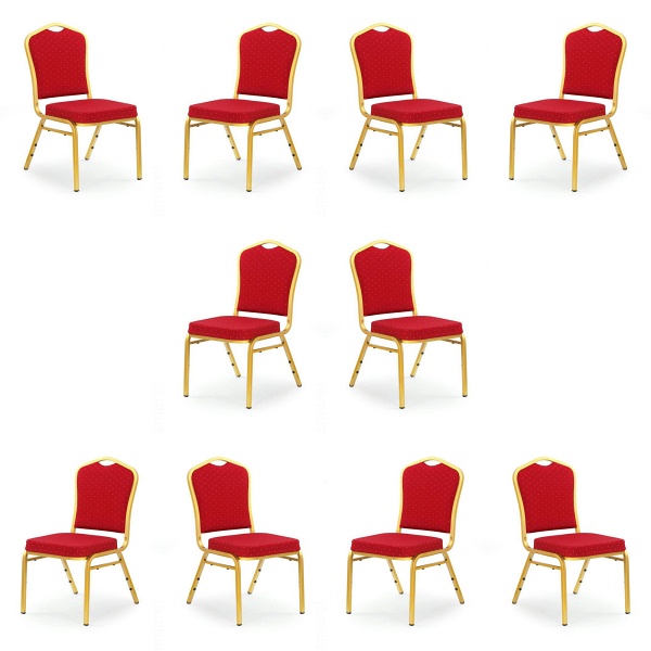 Dziesięć krzeseł bordowych - 2992