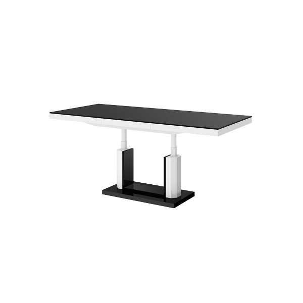 Ławostół  QUADRO LUX czarny / biały połysk - Meble Hubertus