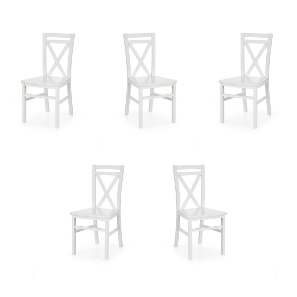 Pięć krzeseł białych - 8074