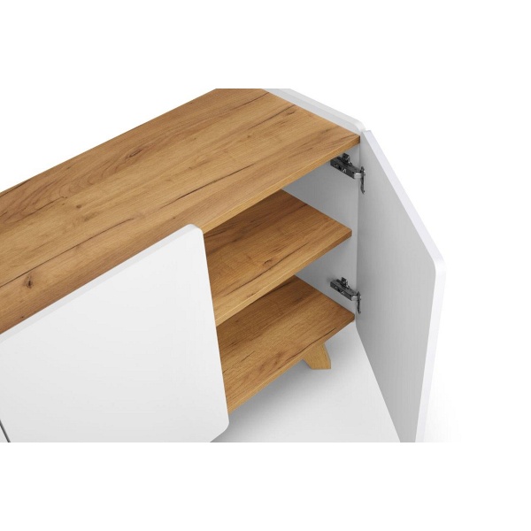 Komoda Lett LT01 Biel + Złoty Dąb