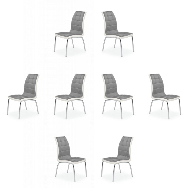 Osiem krzeseł popielato - białych - 1210