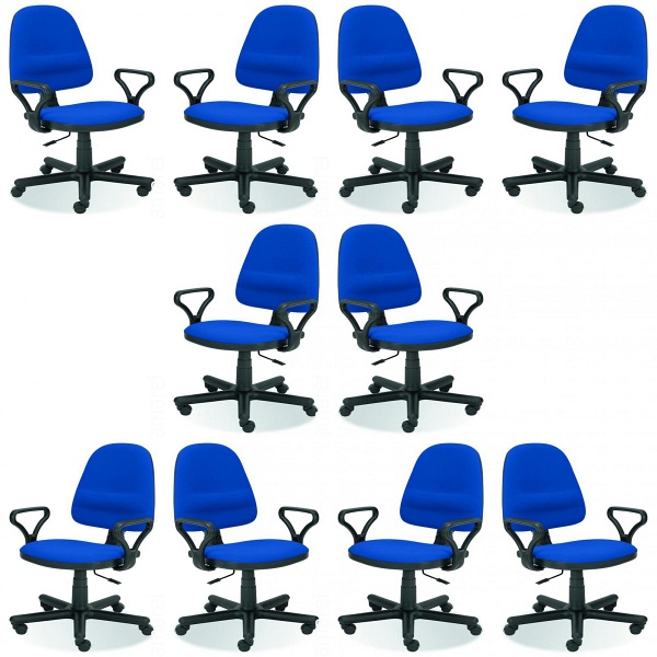 Dziesięć krzeseł biurowych niebieskich - 6060