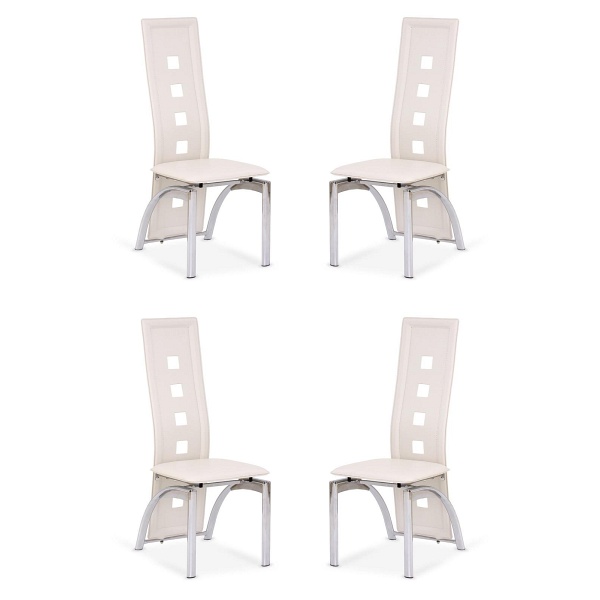 Cztery krzesła kremowe - 1123