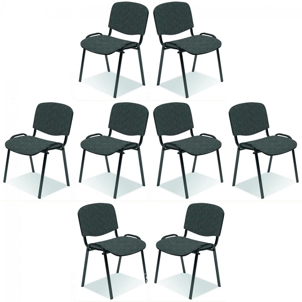 Osiem krzeseł biurowych szaro / czarnych - 0738