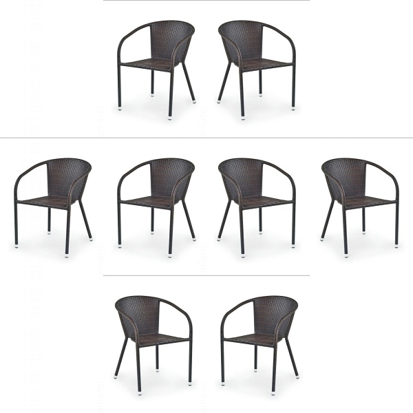 Osiem krzeseł ciemno brązowych - 6163