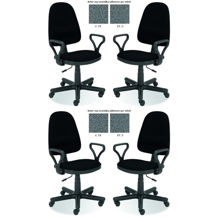 Cztery krzesła biurowe  szare - 6732