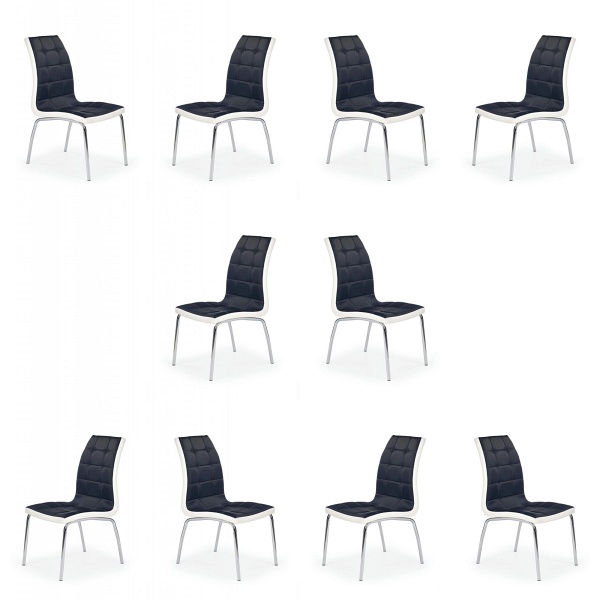 Dziesięć krzeseł czarno - białych - 4786