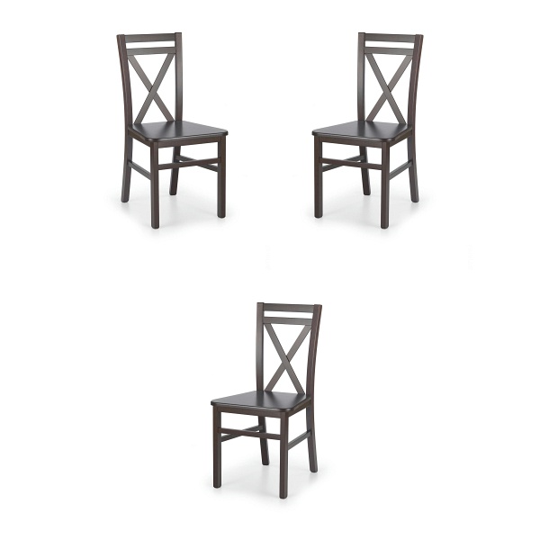 Trzy krzesła ciemny orzech - 8081