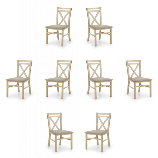 Osiem krzeseł dąb sonoma tapicerowanych - 5196