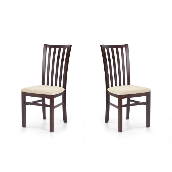 Dwa krzesła tapicerowane  ciemny orzech - 5937