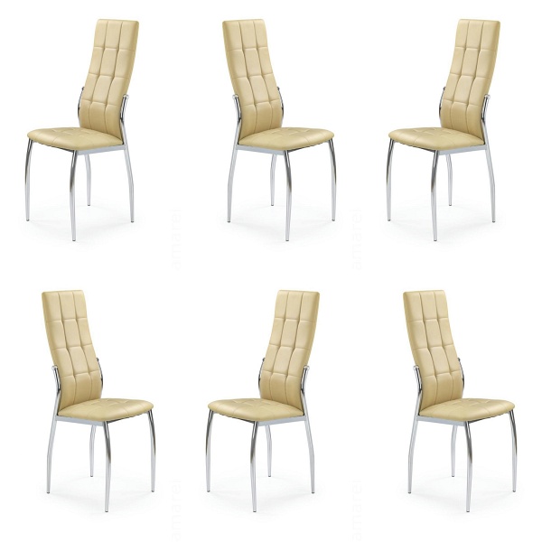 Sześć krzeseł beżowych - 0046