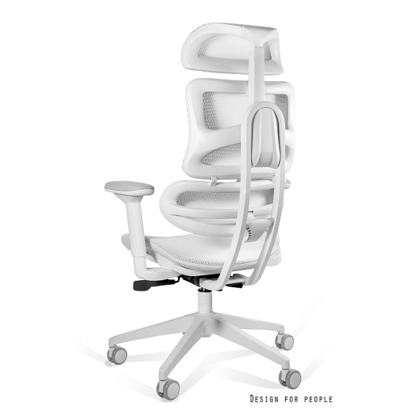 Fotel Ergotech biały / podstawa biała - Unique