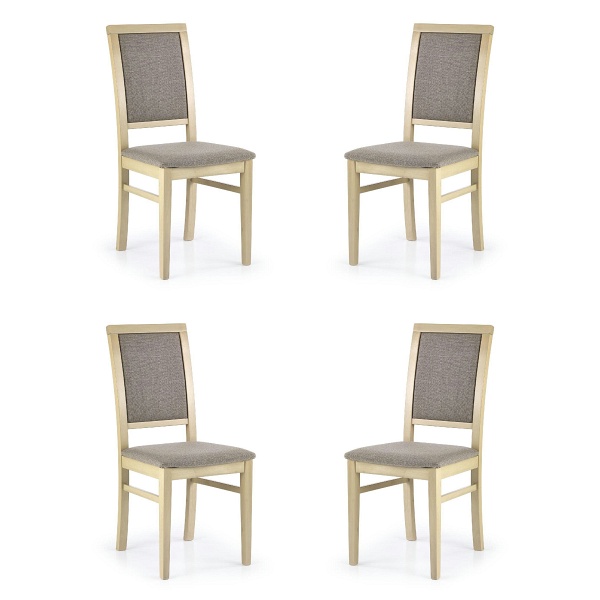 Cztery krzesła tapicerowane  dąb sonoma  - 3543