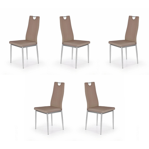 Pięć krzeseł cappucino - 2675