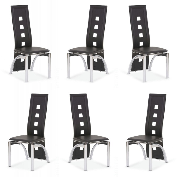 Sześć krzeseł czarnych - 3530