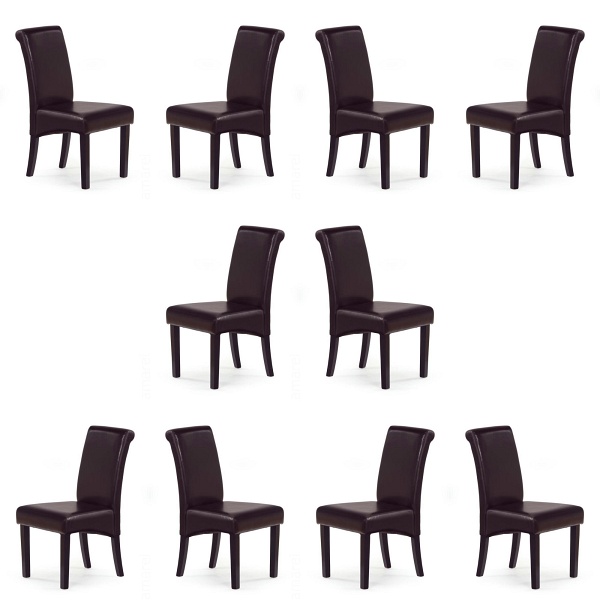 Dziesięć krzeseł wenge / ciemny brąz - 7655