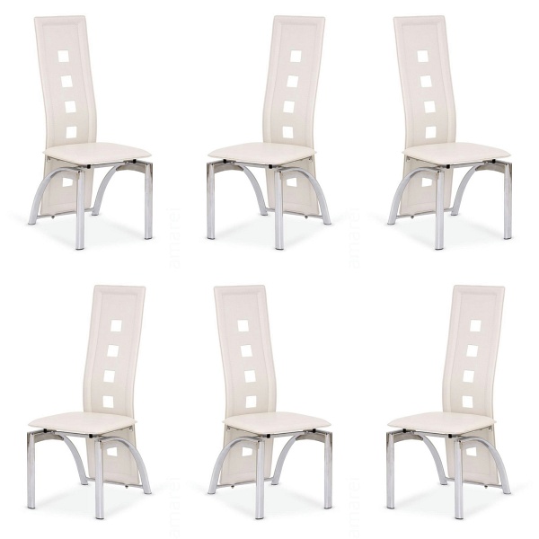 Sześć krzeseł kremowych - 1123