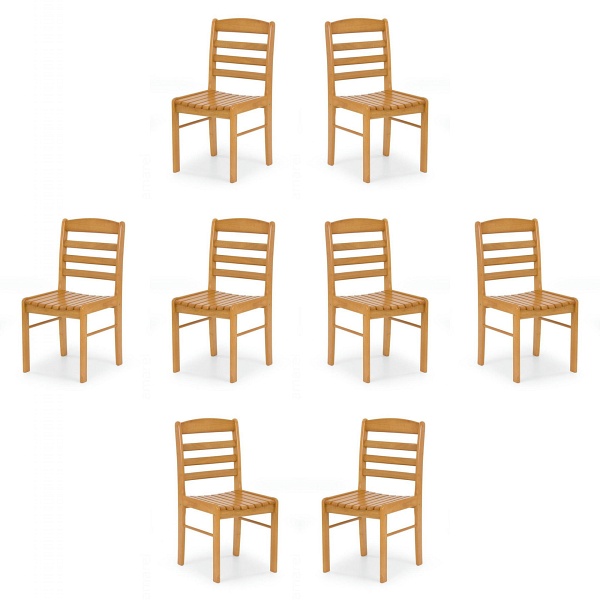 Osiem krzeseł olcha złota - 6732
