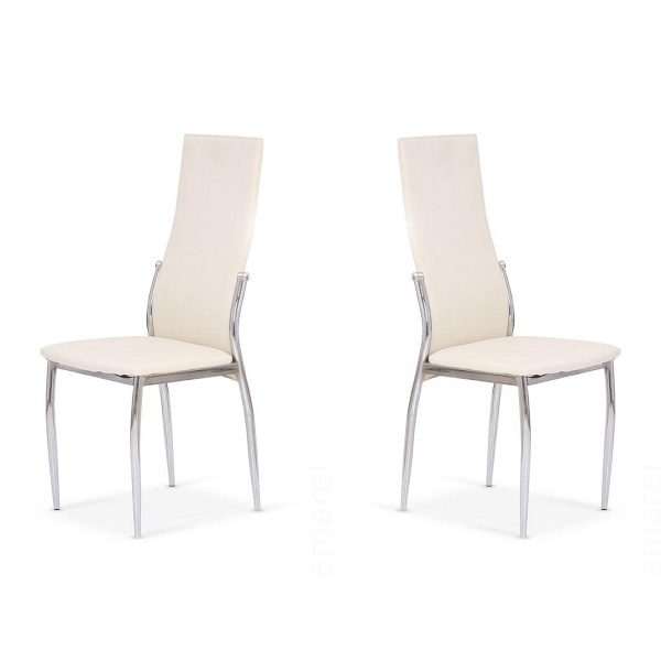Dwa krzesła chrom waniliowy - 7890