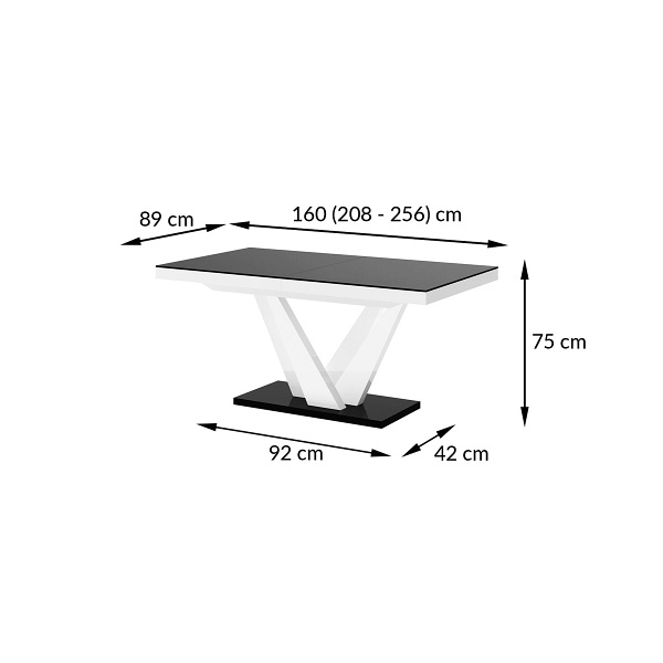 Stół rozkładany VEGAS 160-256 cm White / Vanatino ( Marmur / Biały )