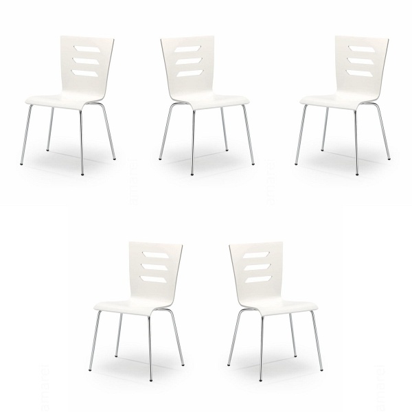 Pięć krzeseł białych - 6743