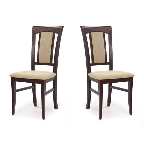 Dwa krzesła tapicerowane  ciemny orzech - 2265