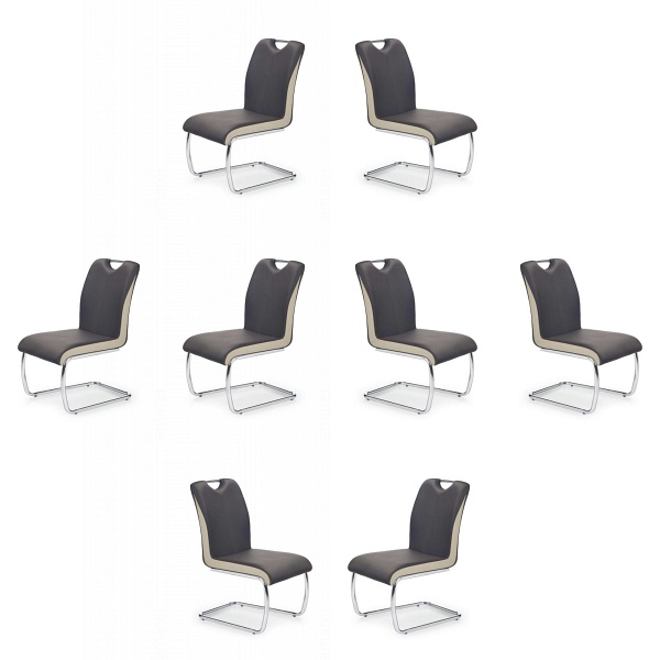 Osiem krzeseł ciemno brązowych champagne - 7237