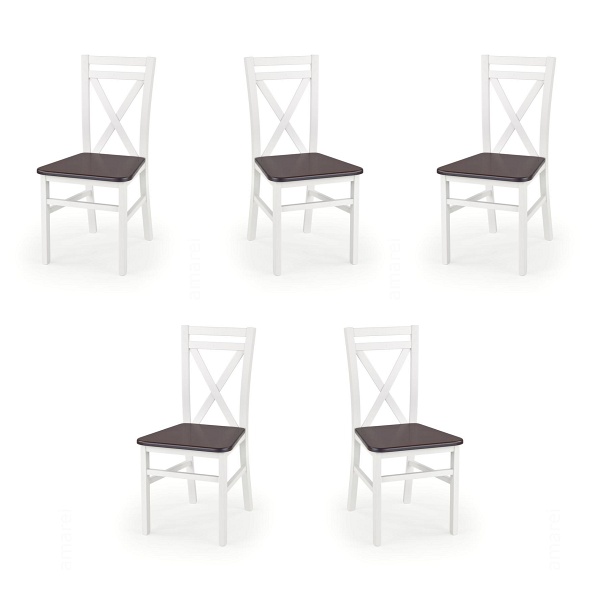 Pięć krzeseł białych olcha - 1258