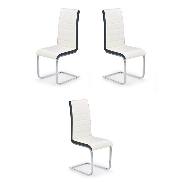 Trzy krzesła biało-czarne - 4541