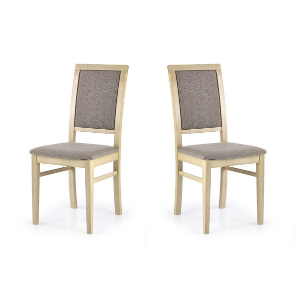 Dwa krzesła tapicerowane  dąb sonoma  - 3543