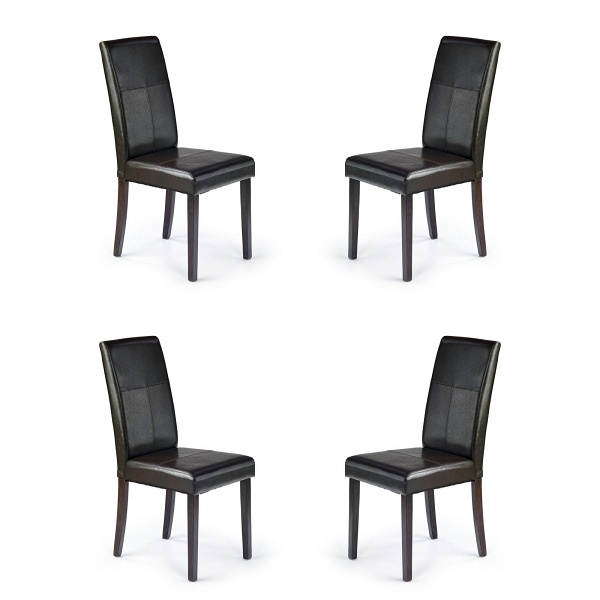 Cztery krzesła  wenge ciemno brązowe - 7006