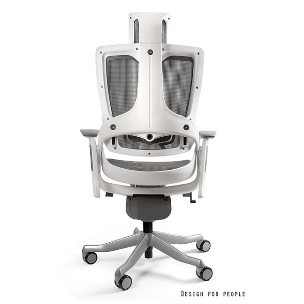 Fotel Wau 2 / biały, siatka grafitowa - Unique